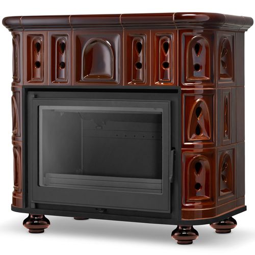 Piec kominek kaflowy z żeliwnym wkładem BERGEN by HIGHER na Arena.pl