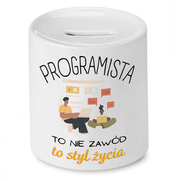 Skarbonka Informatyka Programisty To Styl Życia Z Nadrukiem Ze Zdjęciem zdjęcie 1