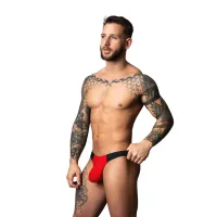 male power bong thong l/xl czerwono-czarny mikro siateczka