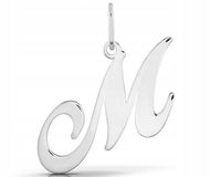 SREBRNA ZAWIESZKA NA ŁAŃCUSZEK WISIOREK LITERKA M OZDOBNA 925 LITERA