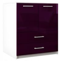 Komoda Do Salonu Przedpokoju Amari Fiolet Połysk