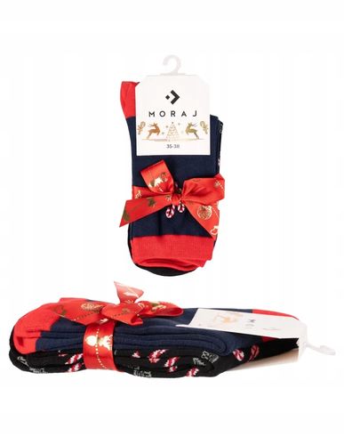 Skarpetki Świąteczne Bawełniane 2-PARY SKARPETY NA PREZENT MORAJ 38-41 na Arena.pl