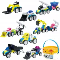 DLA DZIECI ZESTAW 6 POJAZDÓW BUDOWLANYCH Z KLOCKAMI