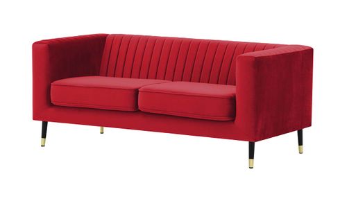 Sofa dwuosobowa Slender - czerwony - Velluto 7 na Arena.pl