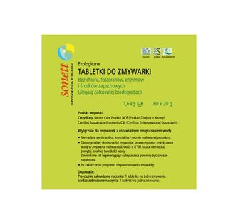Ekologiczne tabletki do zmywarki 80 szt 1,6 kg