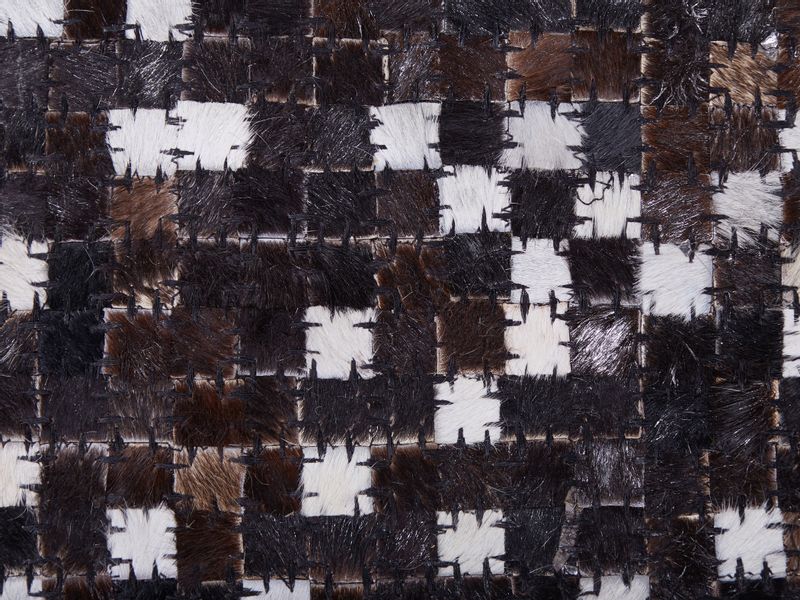 Dywan patchwork skórzany 140 x 200 cm brązowy AKKESE zdjęcie 6