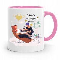 Dla Tatuażystki Tatuażysty Kubek Różowy Na Prezent Z Nadrukiem Ze Zdjęciem