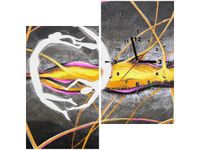 60X60CM ZEGAR WIRUJĄCE POSTACIE OBRAZ DREWNO ŚCIAN KWADRAT