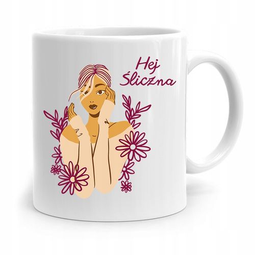 Kubek Prezent Dla Dziewczyny Żony Hej Śliczna Z Nadrukiem Ze Zdjęciem na Arena.pl
