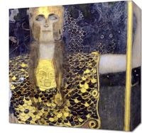 Obraz 40x40cm Pallas Atena, Gustaw Klimt Vintage do Salonu