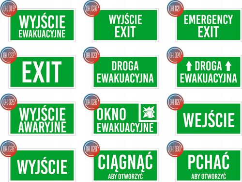 Tabliczka Grawerowana zielona 20x10 znak BHP na drzwi EMERGENCY EXIT na Arena.pl