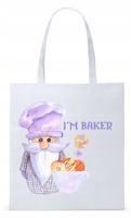Dla Piekarza Prezent Torba Eco Biała Shopper Z Nadrukiem Ze Zdjęciem