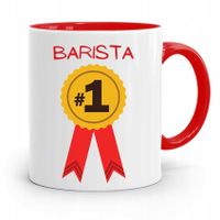 Dla Baristy Baristki Kawiarki Kubek Czerwony Z Nadrukiem Ze Zdjęciem
