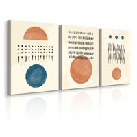 OBRAZY DO SALONU SET AZTECKIE WZORY ABSTRAKCJA BOHO ORNAMENTY 90cm x 40cm