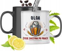 Kubek Magiczny Dla Olgi Czarny Zmieniający Kolor Z Nadrukiem Ze Zdjęciem