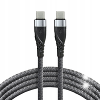 MOCNY KABEL USB-C - USB-C 2M EVERACTIVE OPLOT Szybkie ładowanie 60W QC
