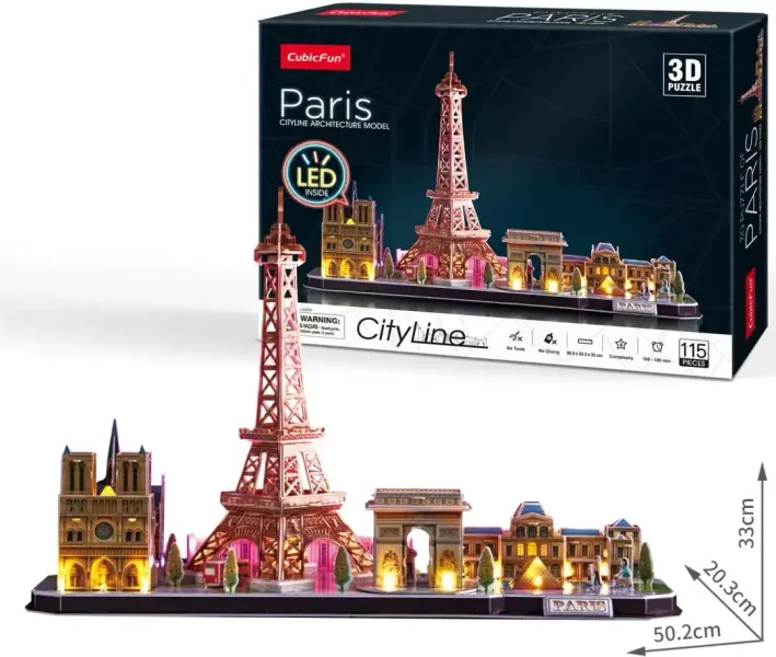 Puzzle 3D LED. City Line. Paryż zdjęcie 4
