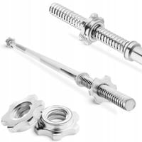 GRYF PROSTY PEŁNY STALOWY GWINTOWANY CHROMOWANY ZACISKI SZTANGA 180 CM