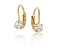 kolczyki kwiatuszki z kryształkami dla dziewczynki (p13277au)