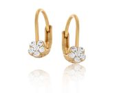 kolczyki kwiatuszki z kryształkami dla dziewczynki (p13277au)