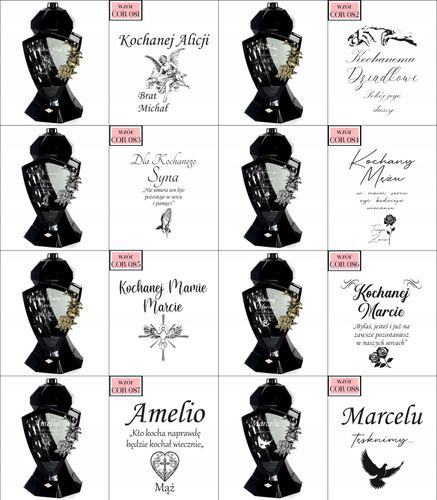 Znicz LUSTRO RÓŻA czarny z grawerem personalizowany DLA BABCI Z IMIENIEM na Arena.pl