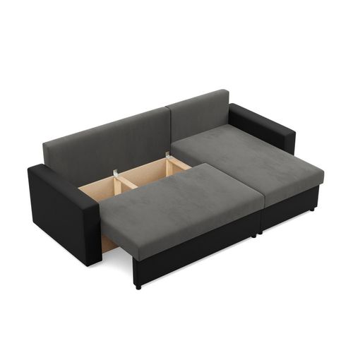 Narożnik uniwersalny, CAPERO, ekoskóra, 231x140x92 cm, szary | TYLETEGOTU na Arena.pl