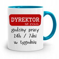 Dla Dyrektora Kubek Błękitny Dyrektor Sp. Z O.o. Z Nadrukiem Ze Zdjęciem