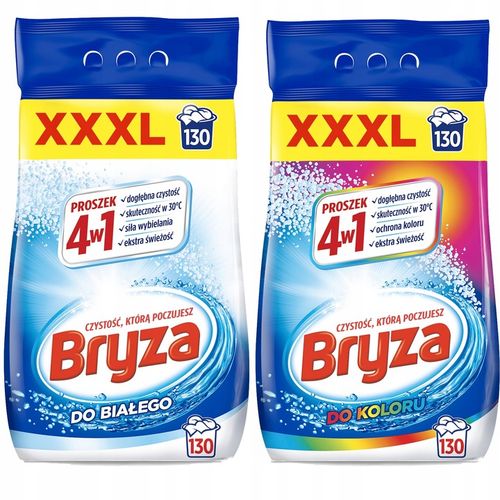 Zestaw Bryza 4w1 Proszek do prania koloru 2 x 8,45 kg 260 prań XXL na Arena.pl