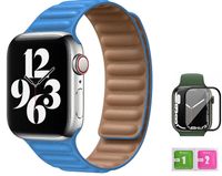 PASEK SKÓRZANY DO APPLE WATCH 1 2 3 4 5 6 7 8 9 SE 42/44/45/49MM + SZKŁO