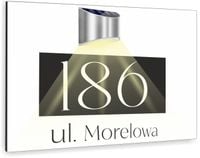 duża biała TABLICZKA podświetlana ADRESOWA nierdzewna numer posesji 40x30