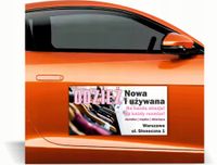Magnes na auto reklama magnetyczna 60x30 odzież nowa i używana dużo wzorów