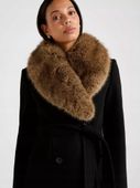 Forever New Black Chelsea Double Breasted Fur Collar Coat 10