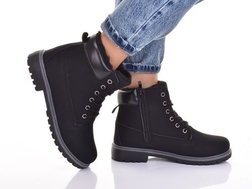 OCIEPLANE DAMSKIE BOTKI ZIMOWE KLASYCZNE TRAPERY BUTY Z FUTERKIEM na Arena.pl