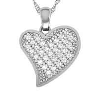 SREBRNY WISIOREK SERDUSZKO Z CYRKONIAMI SREBRO PRÓBY 925