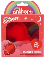 unihorn cupids beau - wibrator silikonowy z ruchomym językiem serce 9 cm