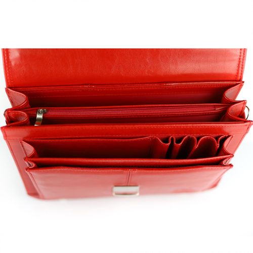 513 Teczka damska 2-komorowa - czerwony KEMER na Arena.pl