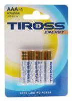 BATERIE ALKALICZNE Zestaw 4 Sztuki TIROSS Bateria x4 Paluszki LR3 R3 AAA