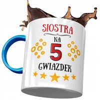 Kubek Błękitny Dla Siostry Na Urodziny Na Prezent Z Nadrukiem Ze Zdjęciem