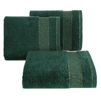 Ręcznik frotte z kolorową bordiurą NESSY 50X90 ciemnozielony