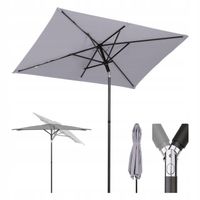 PARASOL OGRODOWY PRZECIWSŁONECZNY SEKEY SZARY 200 x 125 CM