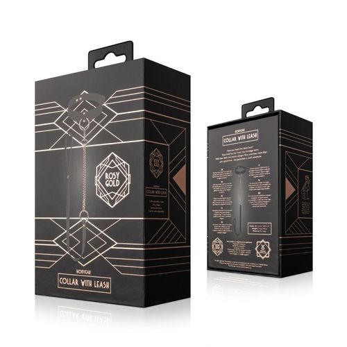 rosy gold   collar with leash   black na Arena.pl