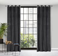 Zasłona gotowa na przelotkach LILI 140x250 Eurofirany czarna