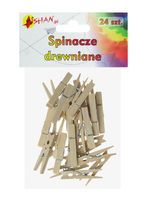 spinacze drewniane klamerki naturalne 4.5 cm 24 szt shan ss05
