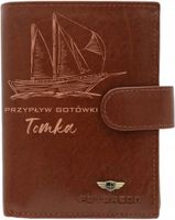 ZESTAW Portfel męski skórzany GRAWER prezent na imieniny + imię