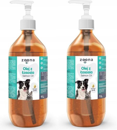 Olej z Łososia Ryb Salmon Oil 2x1L dla Psa i Kota na Arena.pl