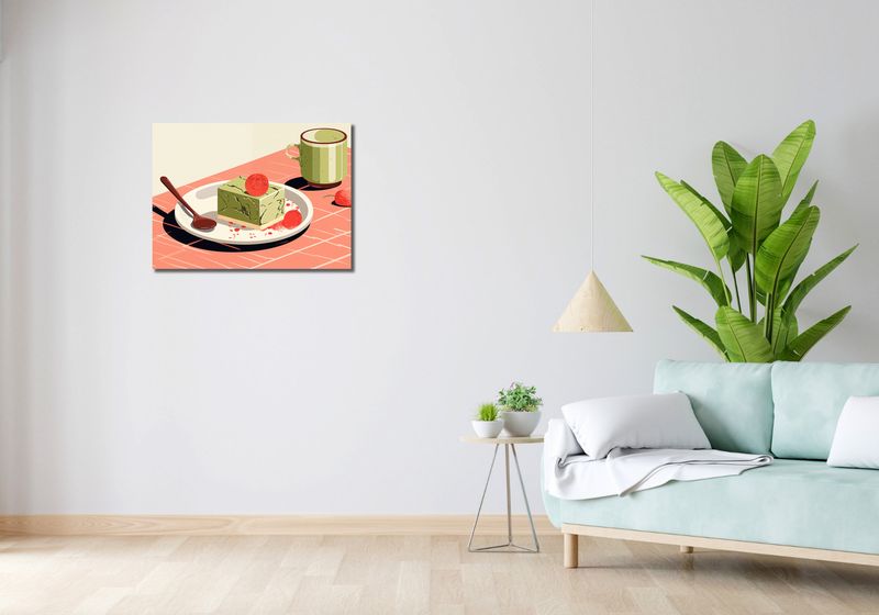 Obraz 70x50cm Deser Matcha zdjęcie 2