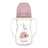 CANPOL Butelka antykolkowa ze świecącymi uchwytami Koala 240ml różowa
