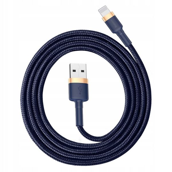 BASEUS MOCNY KABEL USB DO LIGHTNING IPHONE IPAD PRZEWÓD OPLOT 2.4A 100cm zdjęcie 3