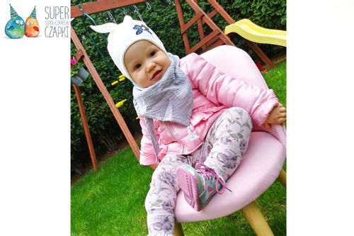 Chusta muślinowa pod szyję dla dzieci frędzle chwosty jasny szary L na Arena.pl