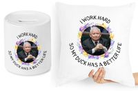 Jarosław Kaczyński Zestaw Poduszka + Skarbonka Z Nadrukiem Ze Zdjęciem